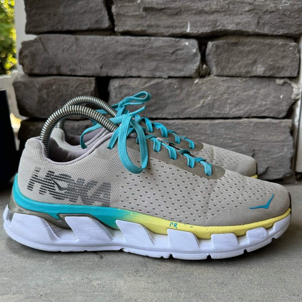 HOKA Women's Lightweight Running Shoe - Teal & Pale Gray - Picture 2 of 11